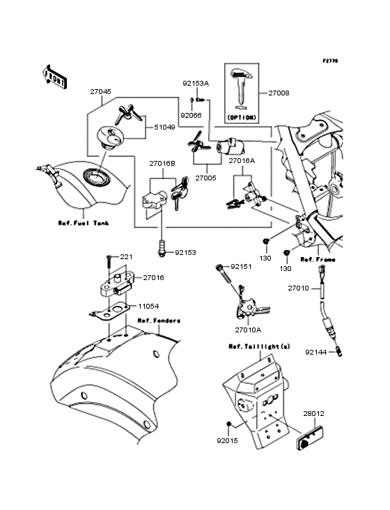 VN900 Замок зажигания