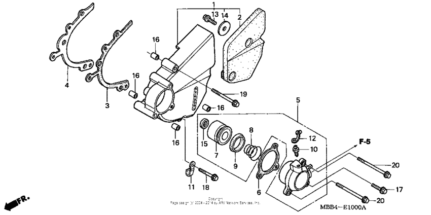 Left crankcase cover + water pump