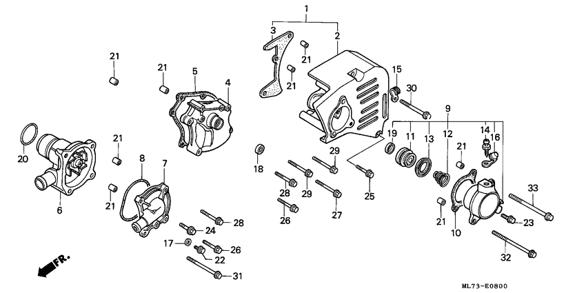 Left cover/water pump
