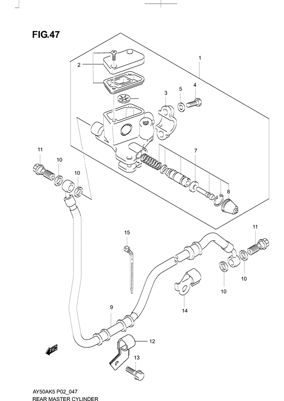 Rear rear master cylinder