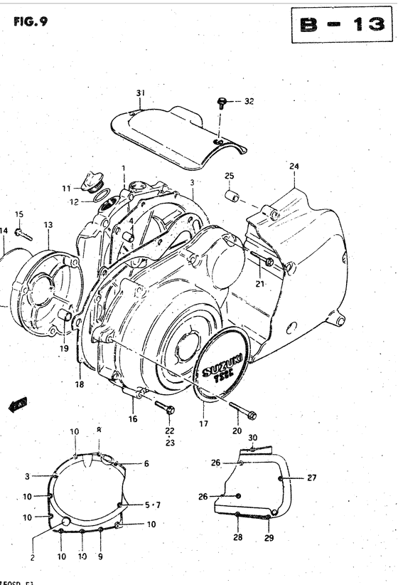 Crankcase cover ass`y  (v