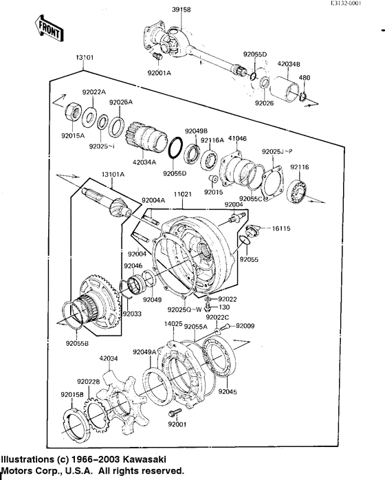 Drive shaft/final gears