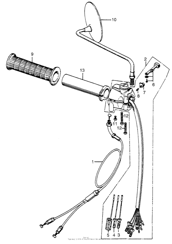 Cb350g right handle switch + cable