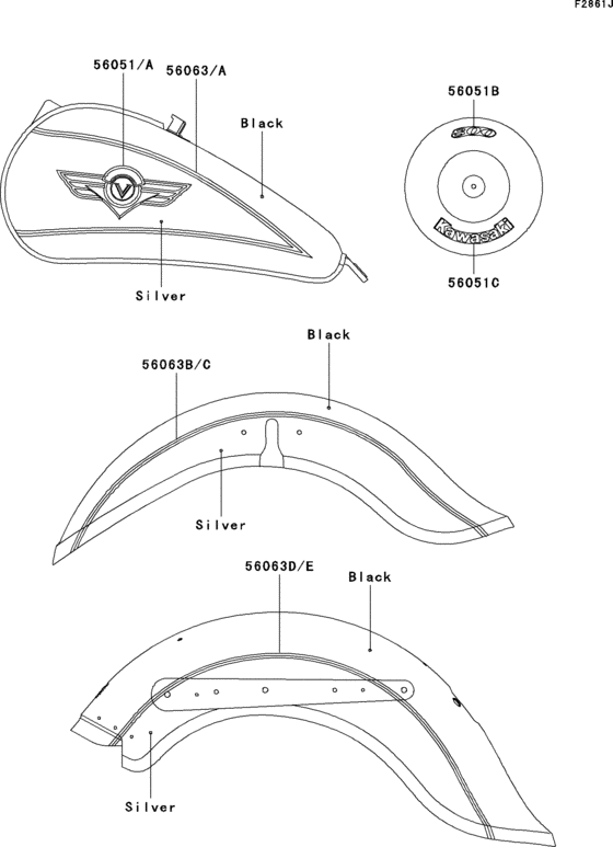 VN800 Decals(black / silver)(vn800-b5)