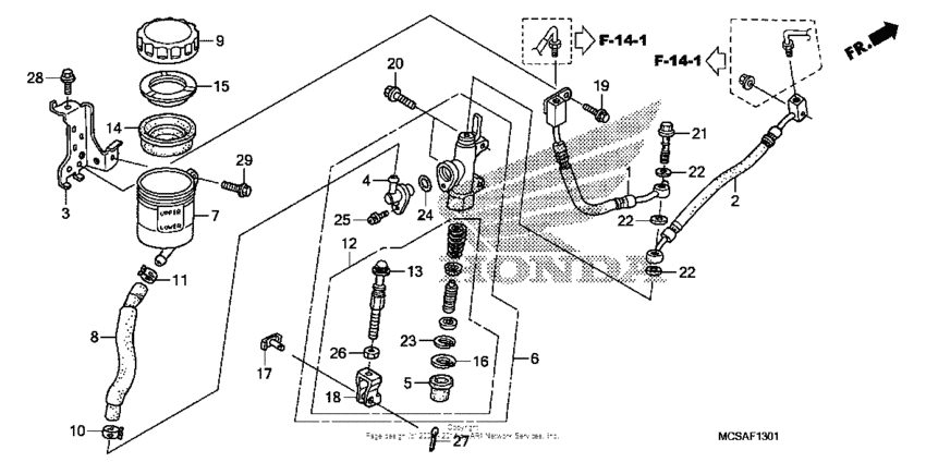 Rear brake master cylinder (st1300a)