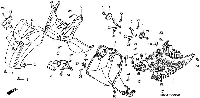 Front fender/step floor