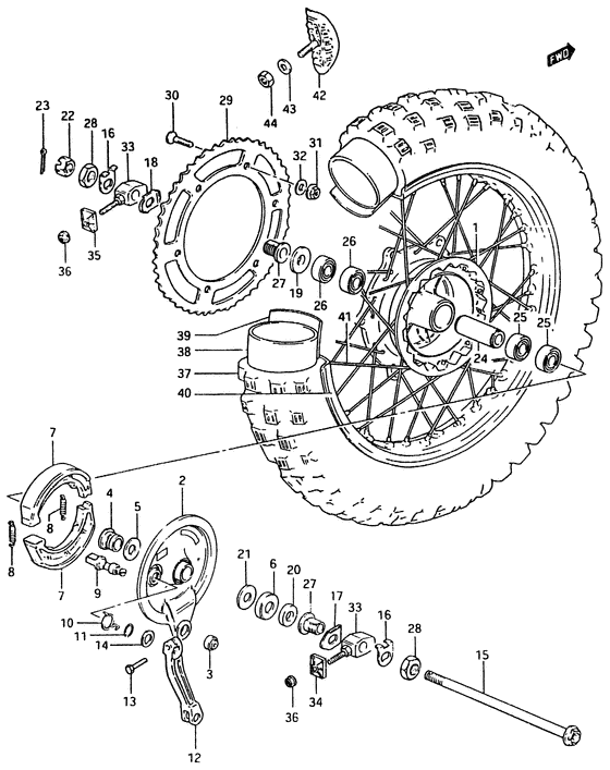 Rear wheel complete assy