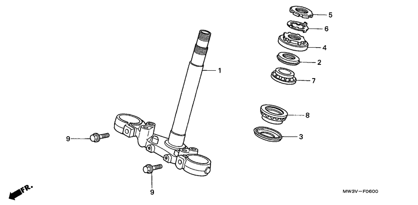 CB750F Траверса нижняя
