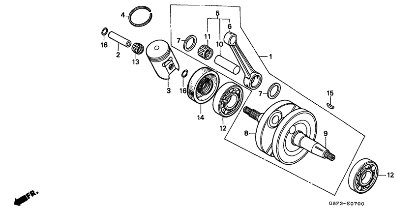 Crankshaft/piston