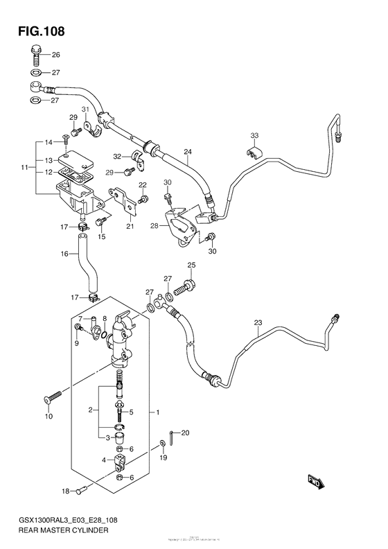 Rear Master Cylinder (Gsx1300Ral3 E03)