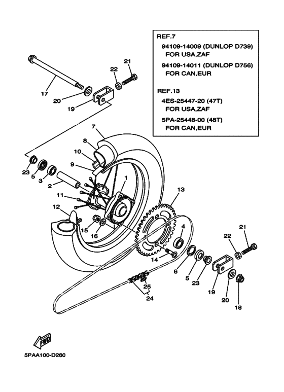 Rear wheel complete assy
