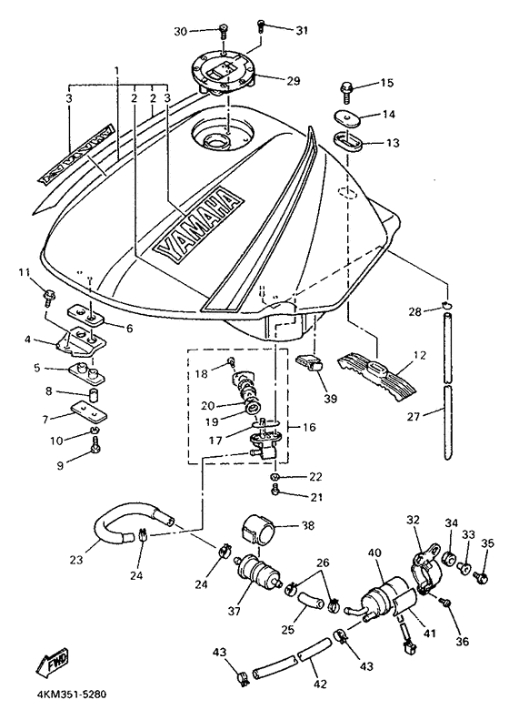 XJ900S Топливный бак