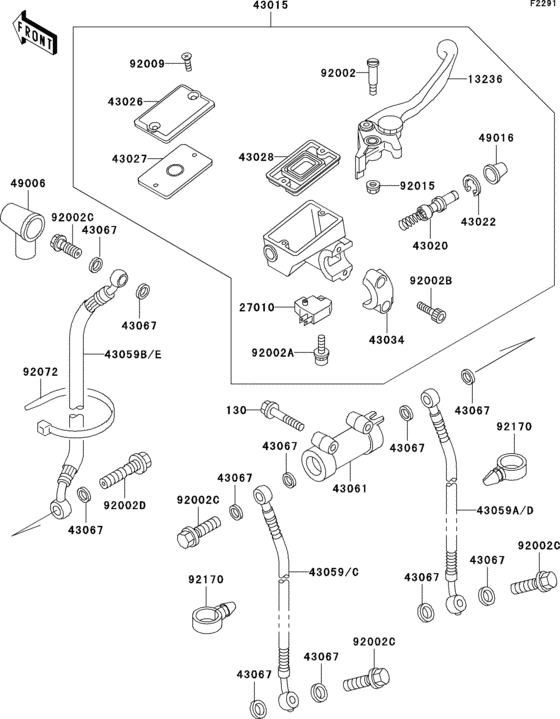 ZX600 Главный тормозной цилиндр