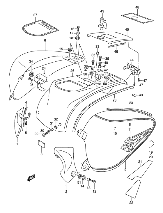 VL1500 Боковая крышка
