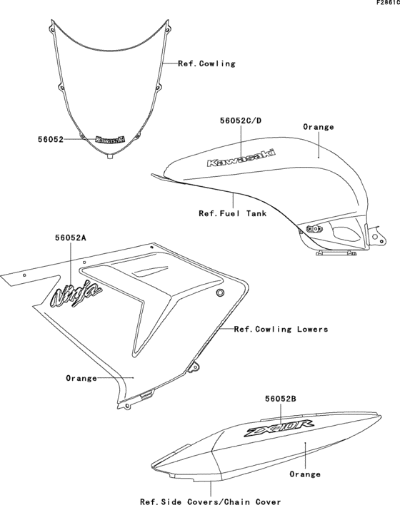 ZX1000 Decals(orange)