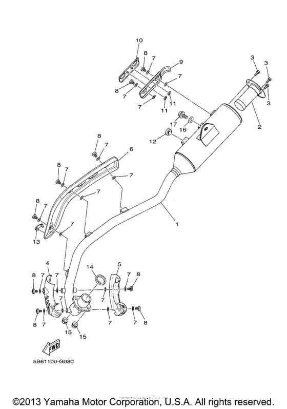 TTR110EA Выхлопная система