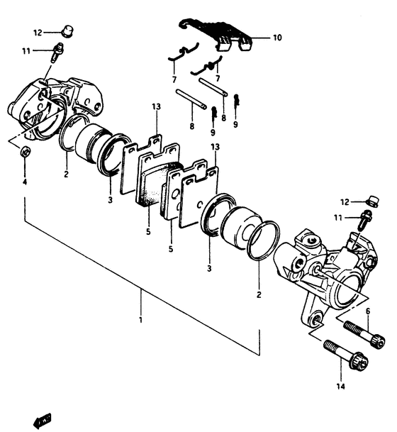 GS1150 Передний суппорт тормозной
