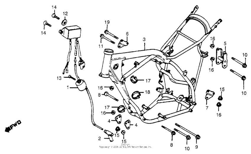 Frame + ignition coil 81