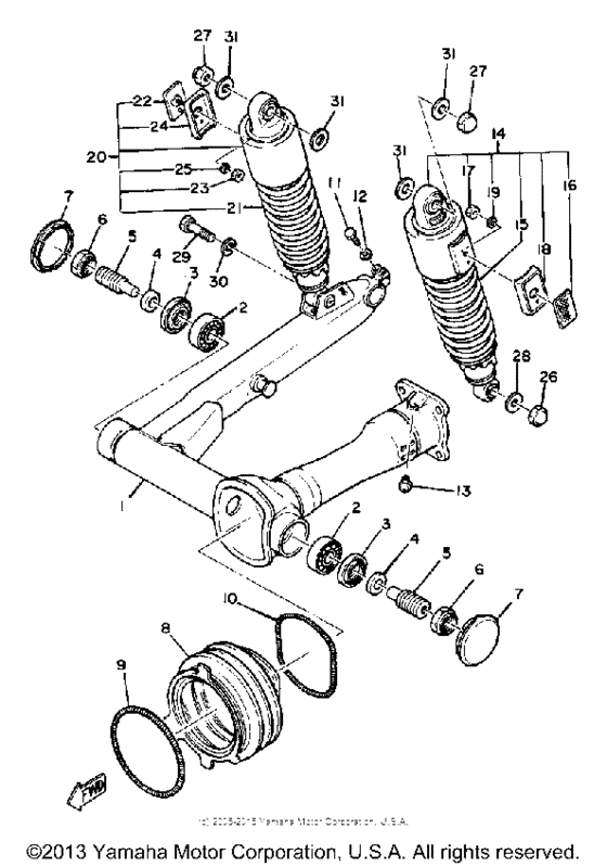 Rear arm-suspension