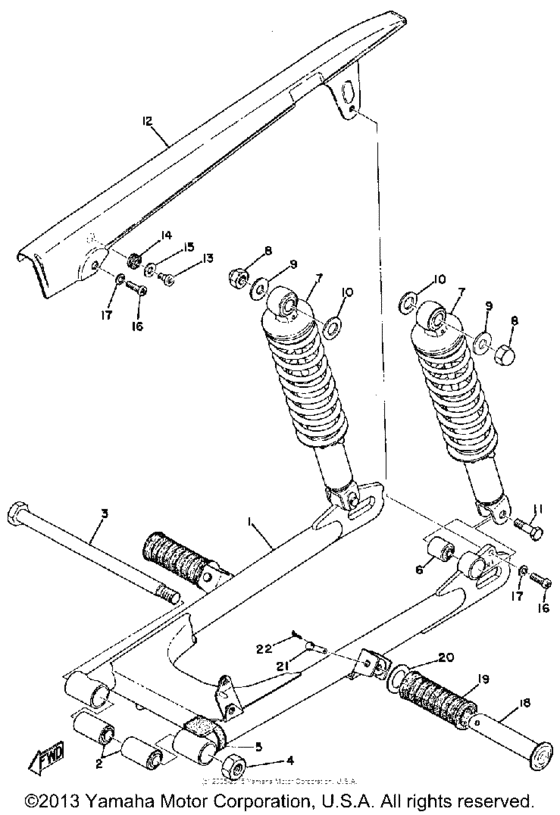 Rear arm rear cushion chain case