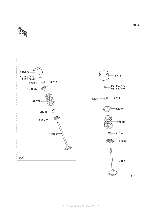 ZX636 Клапана