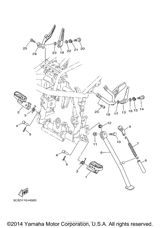 XT250DC Подножки