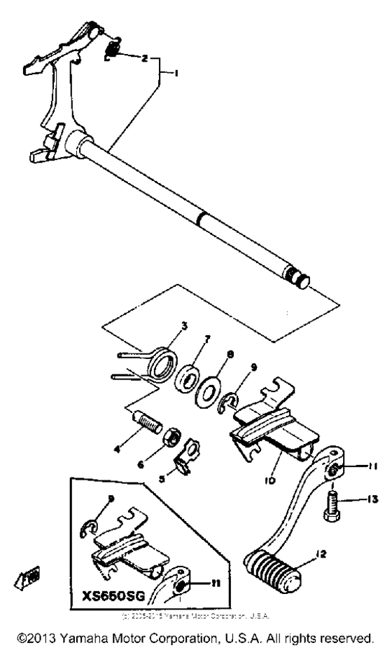 Shift shaft-pedal