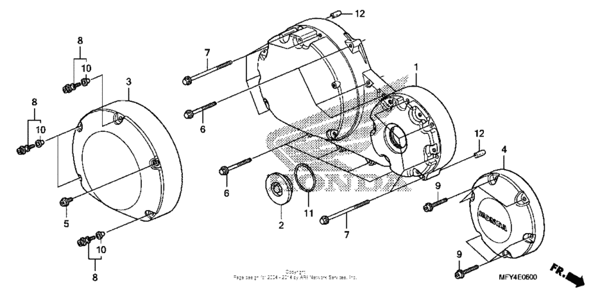 VT1300CR (ABS) Крышка картера правая
