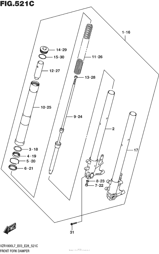 Front Fork Damper (Vzr1800Bzl7 E28)