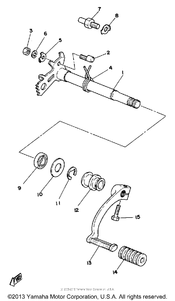 XT500G Вал переключения