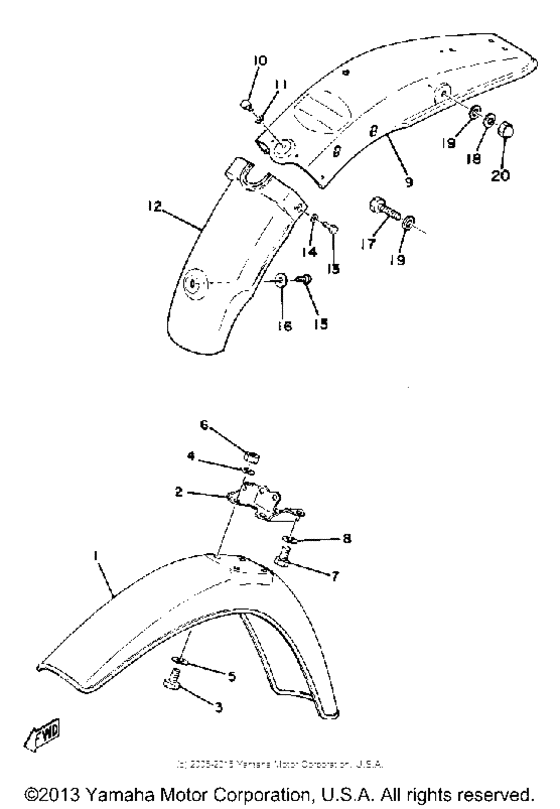 MX100F Front fender-rear fender