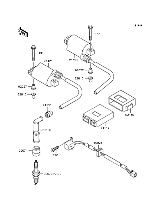 KLE400 Катушка зажигания