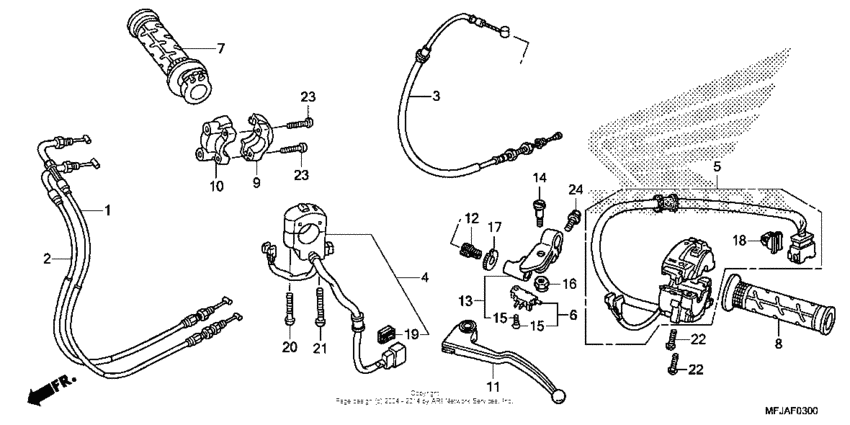 Handle lever + switch + cable