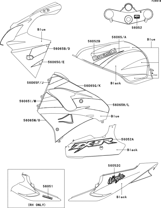 ZX900 Decals(blue / black)(cn)(zx900-f1)