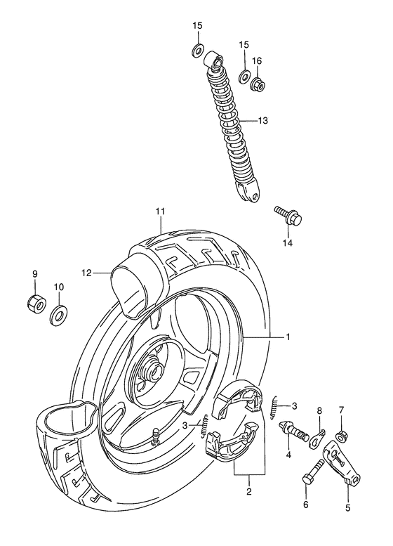 Rear wheel complete assy