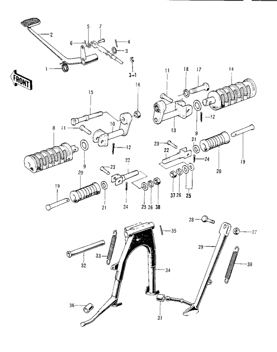 Footrests/stands/brake pedal