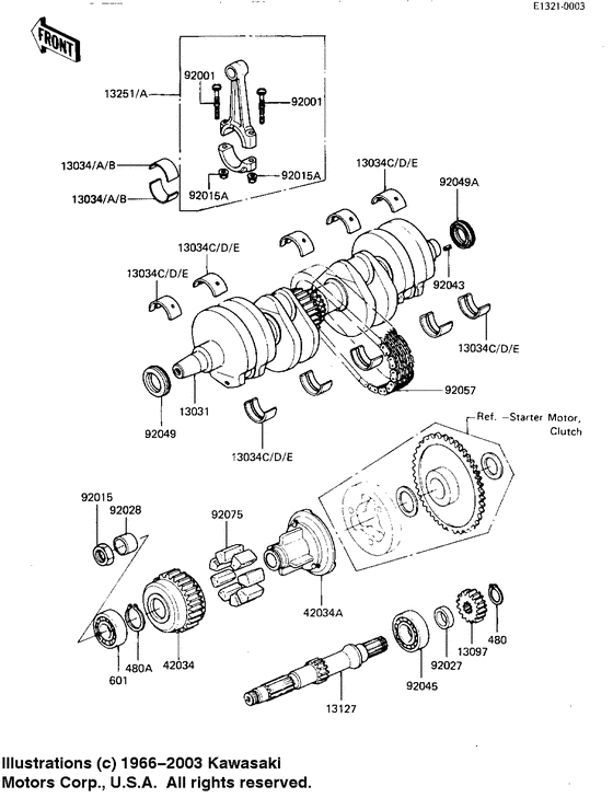 Crankshaft/secondary shaft
