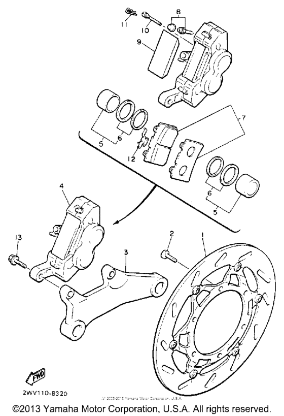 XVZ13DDC Задний суппорт