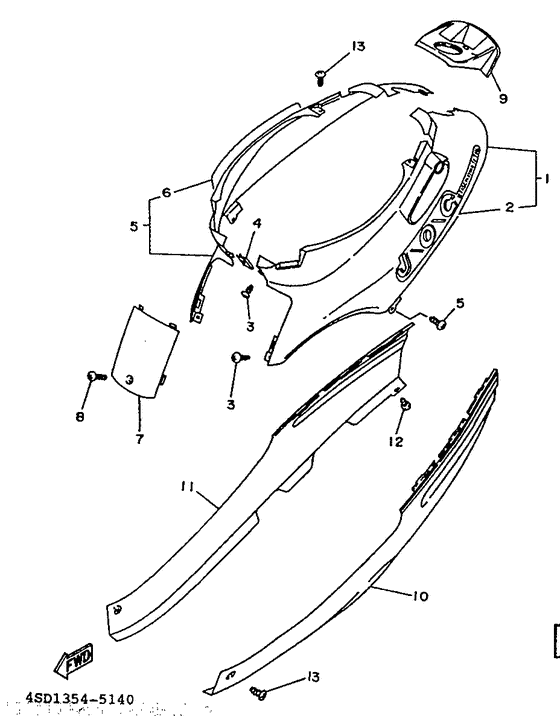 YA50TA Side cover  /  oil tank