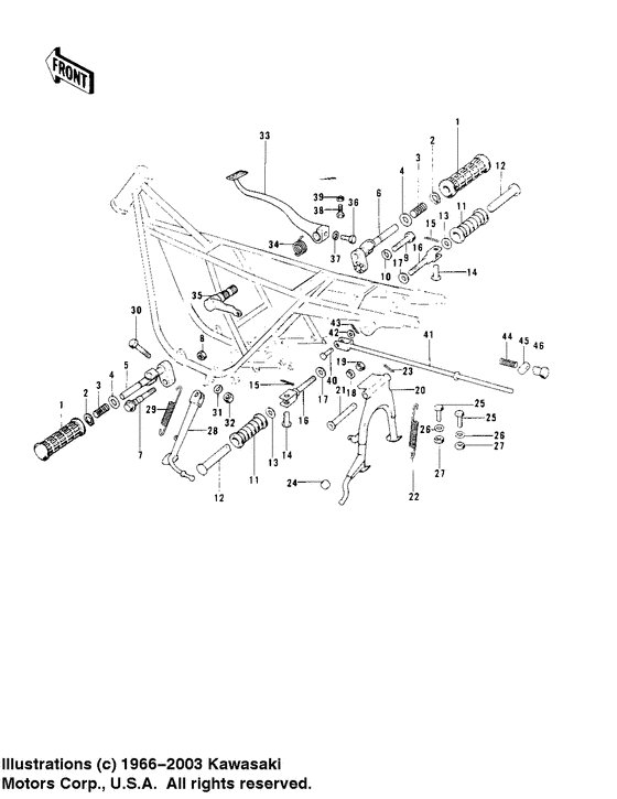 Footrests/stands/brake pedal