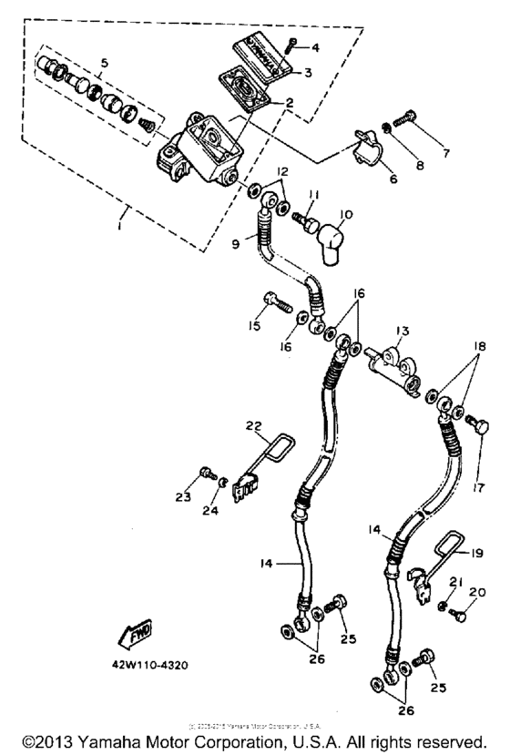 XV1100BC Главный тормозной цилиндр