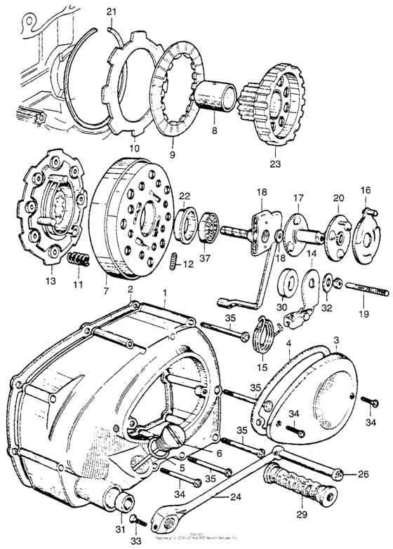 Clutch + right crankcase cover