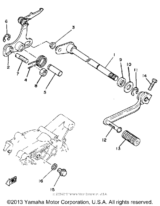 Shift shaft - pedal
