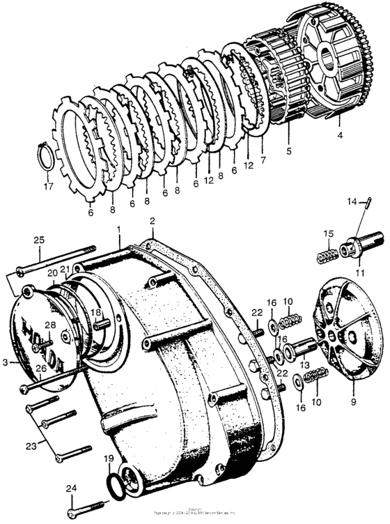 Clutch + left crankcase cover