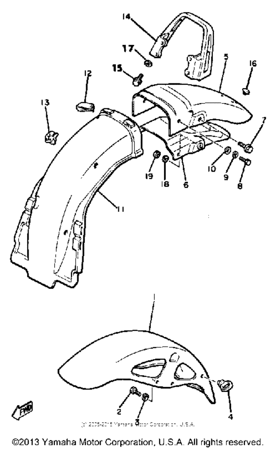 Front fender-rear fender