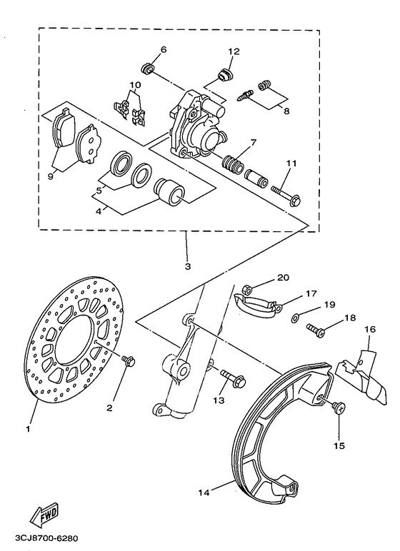 Front brake. caliper