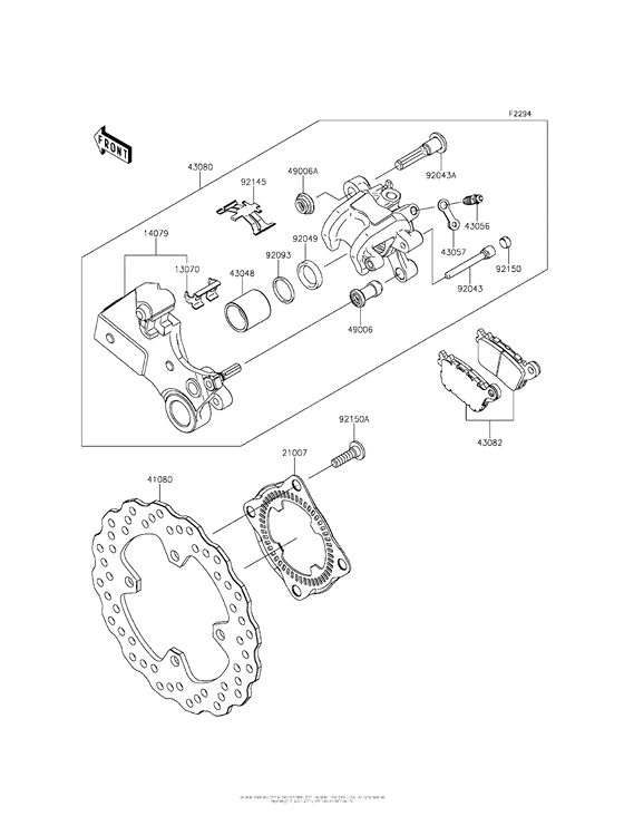 ZX1000 Задний тормоз