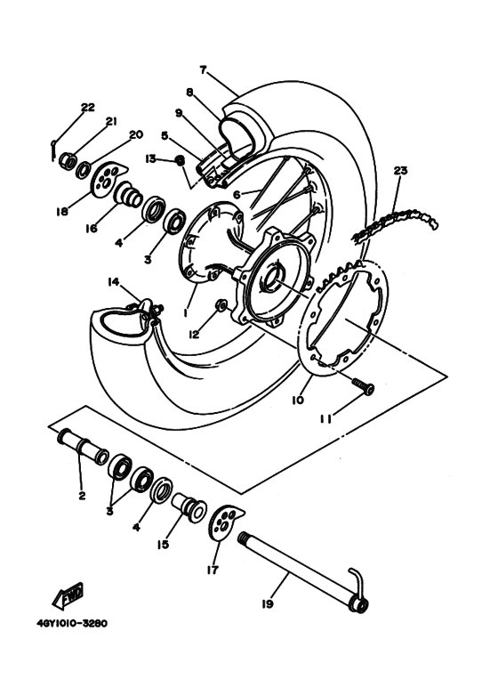 Rear wheel complete assy
