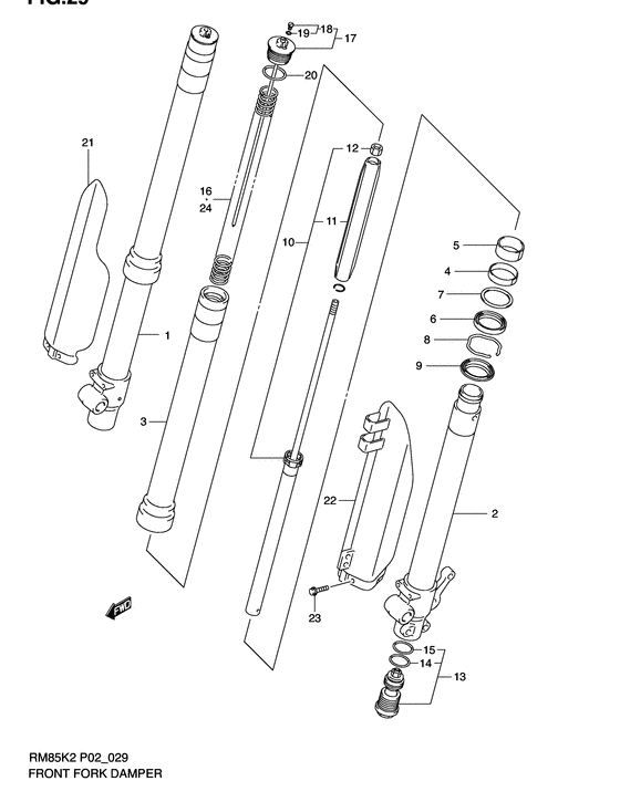 RM85 Демпфер передней вилки