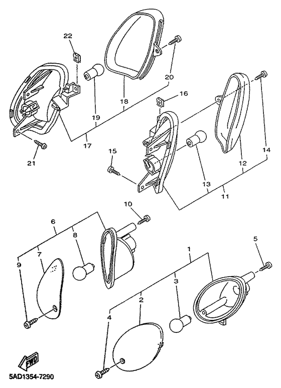 YN50R Поворотники